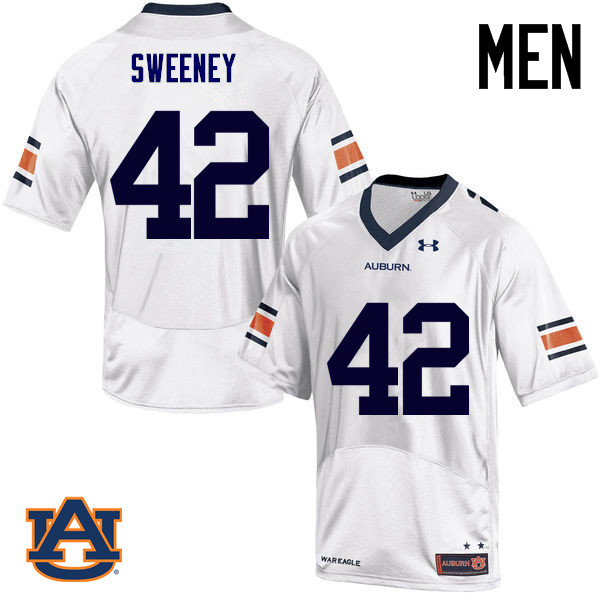 Men Auburn Tigers #42 Keenan Sweeney College Football Jerseys Sale-White